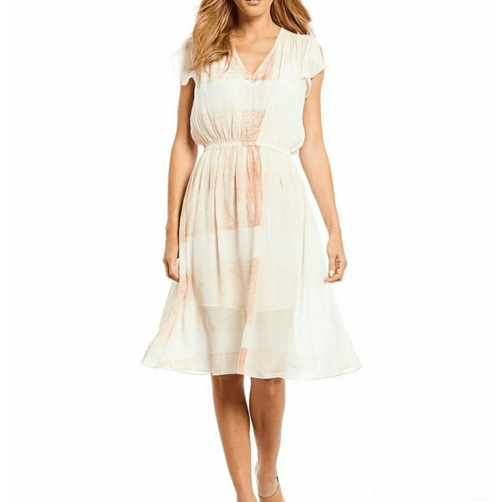 NEW IN PACKAGE Frye V-Neck Mauve Shibori Dress L